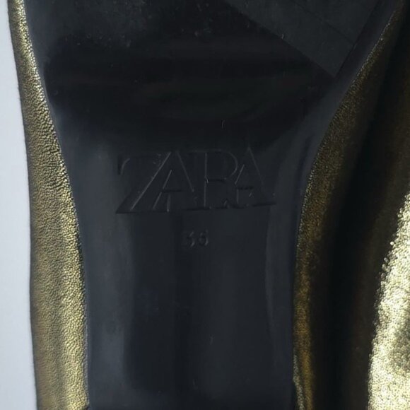 ZARA METALLIC Size 6 Thin Heel‎ Ankle Boots Gold Size 36 3143/010 - Picture 11 of 12